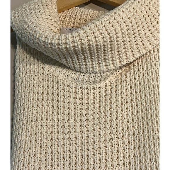 Trina Turk cream loose knit cowl neck sweater, size S - Picture 2 of 5